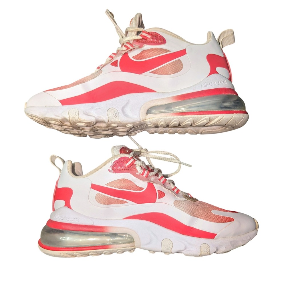 Nike Air Max 270 React White Hyper Pink Sneakers Y2K Women's 8 Streetwear Swag‎